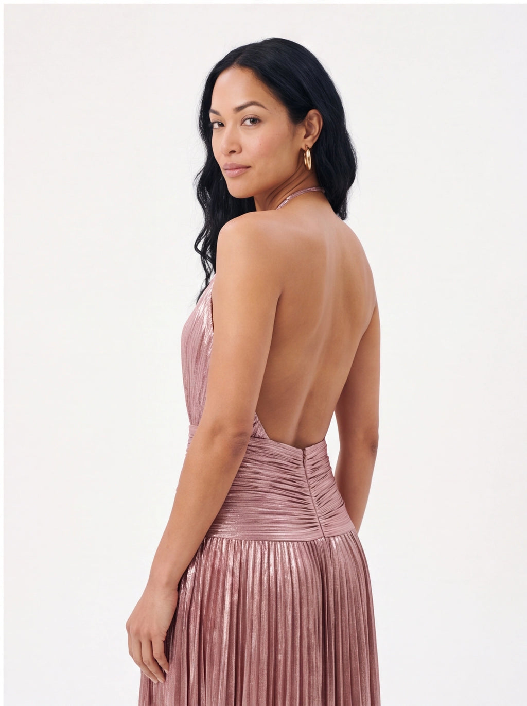 Robe de Soirée Métallique Élégante Longue