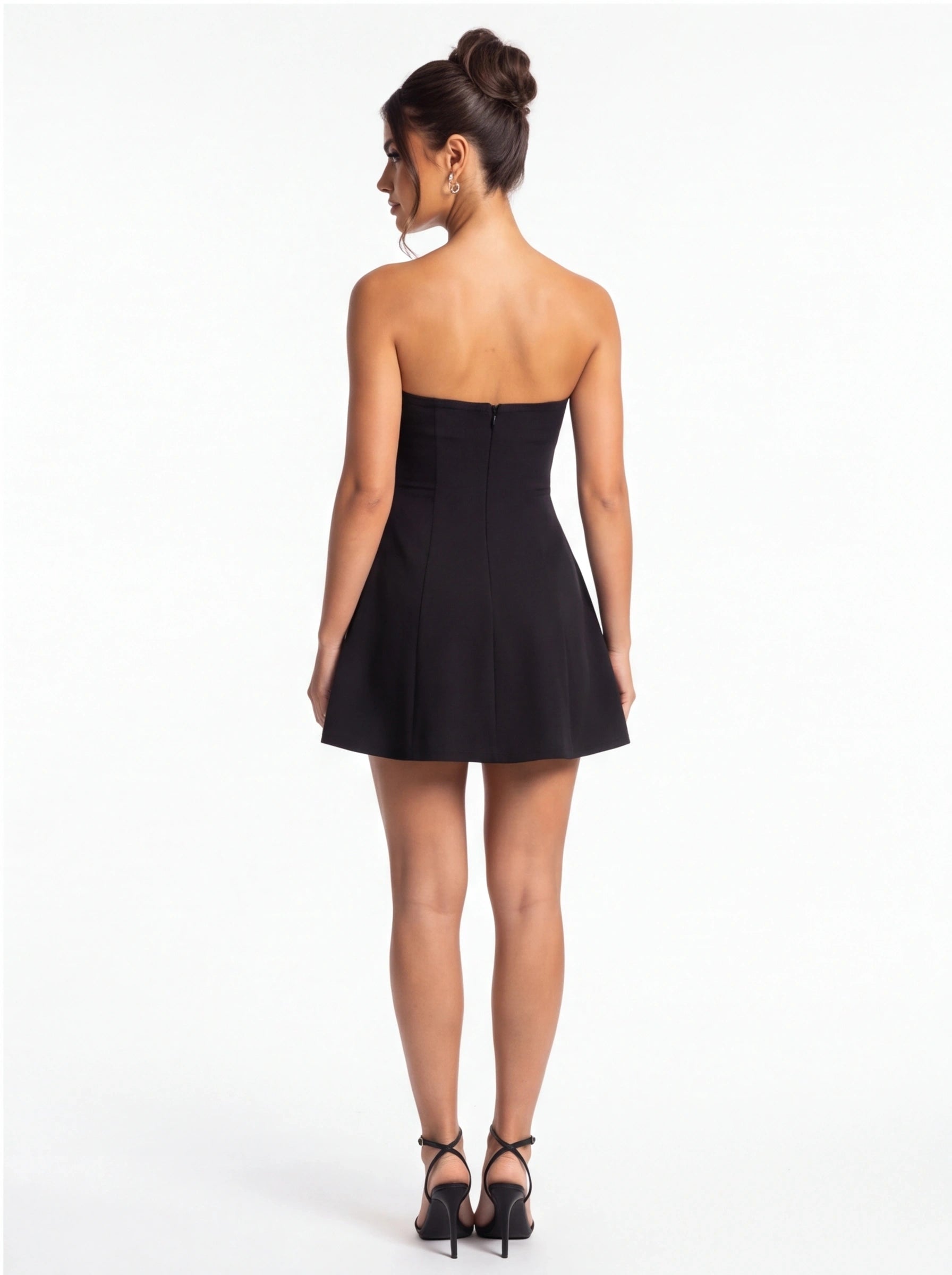 Robe de Soirée Bustier Taille Haute Élégante Femme