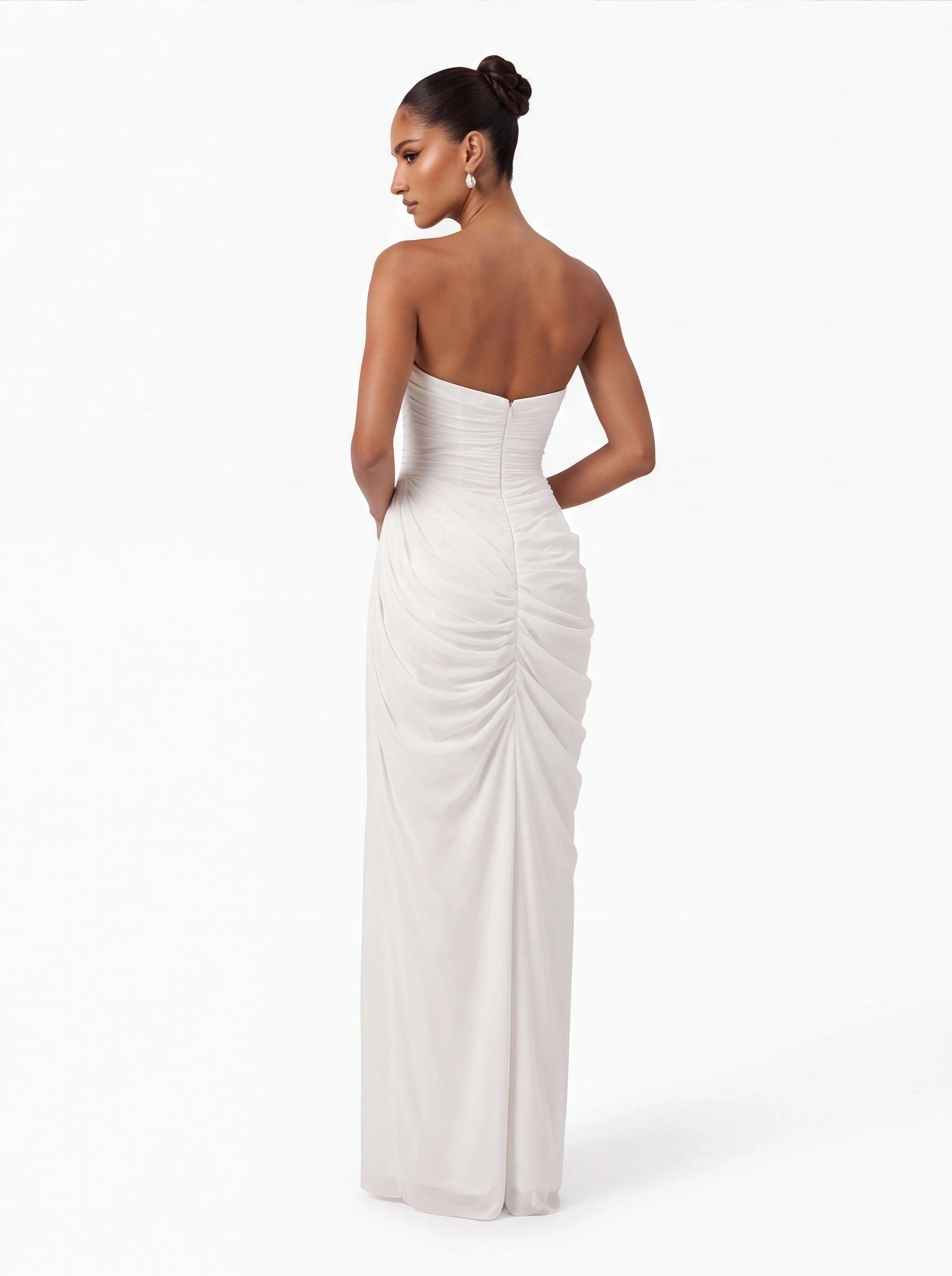 Robe de Soirée Longue Épaule Dénudée Dos Nu Élégante