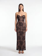 Robe de Soirée Dentelle Bodycon Élégante Femme