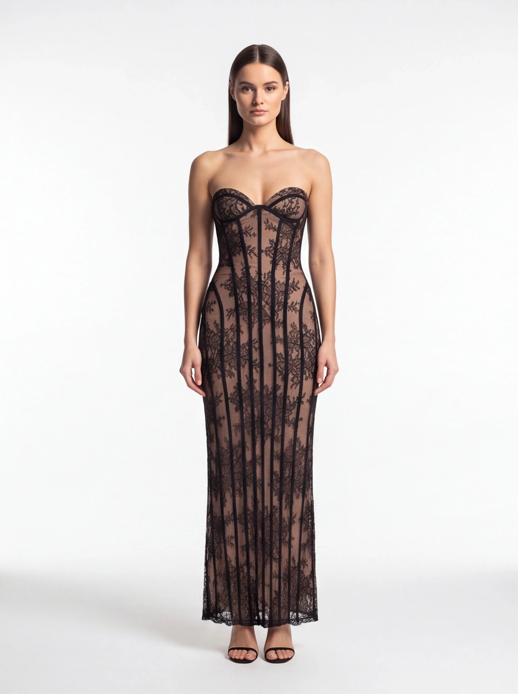 Robe de Soirée Dentelle Bodycon Élégante Femme