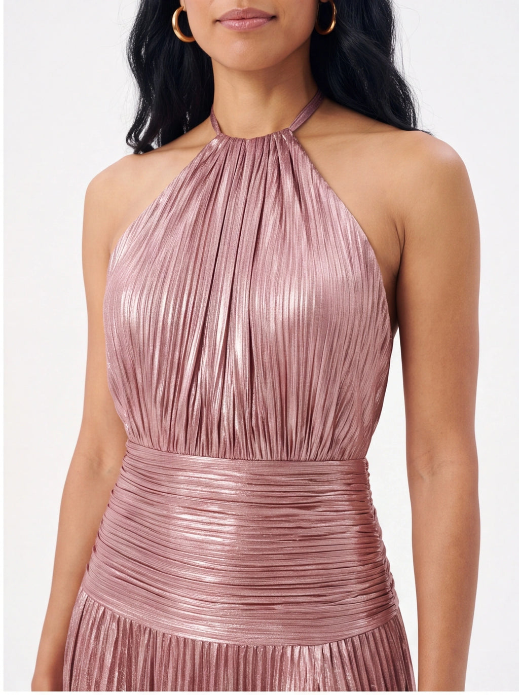 Robe de Soirée Métallique Élégante Longue