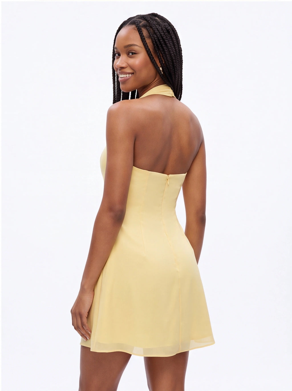 Robe de Soirée Col Licou Taille Cintrée Chic
