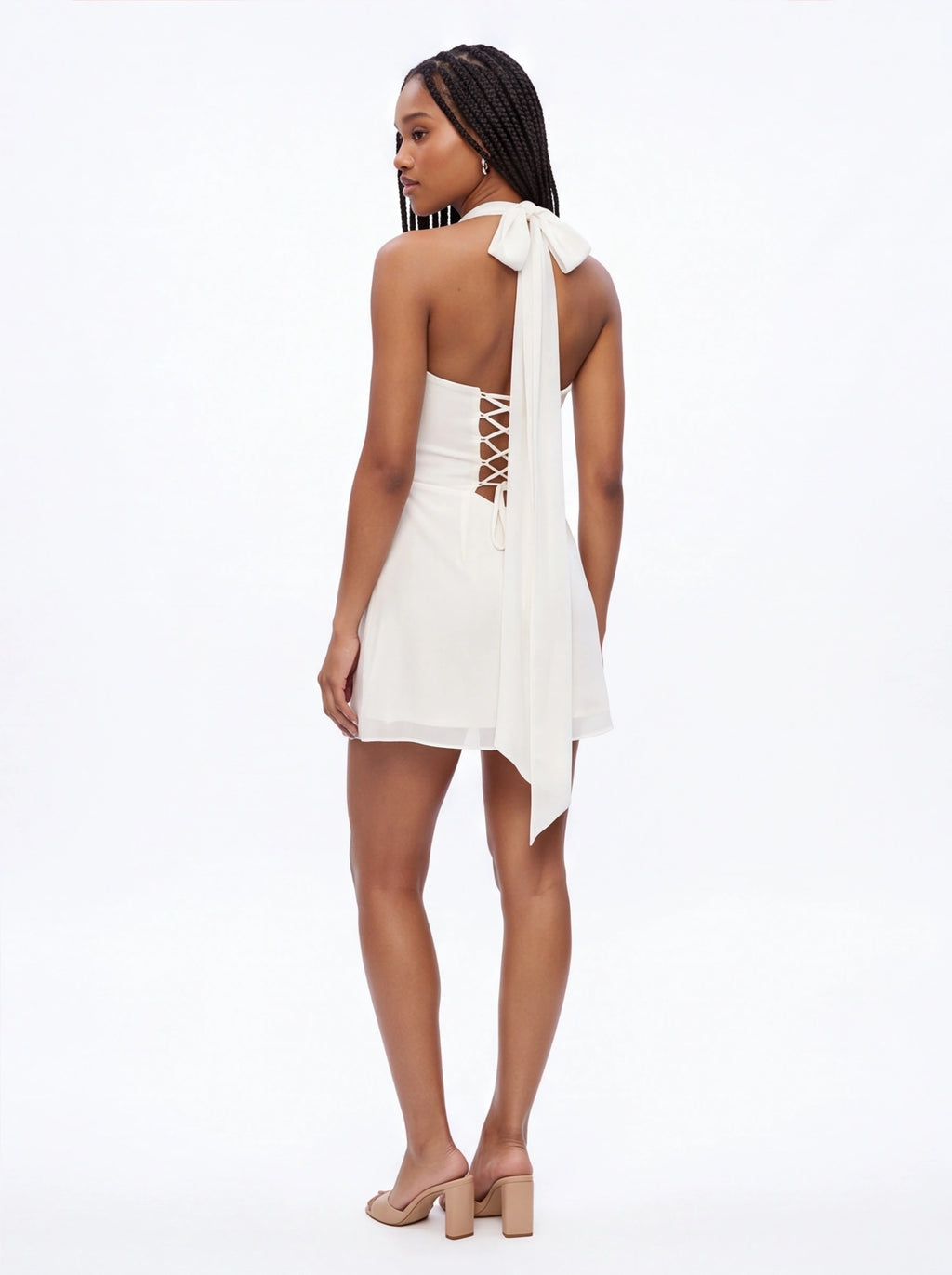 Robe de Soirée Col Licou Taille Cintrée Chic