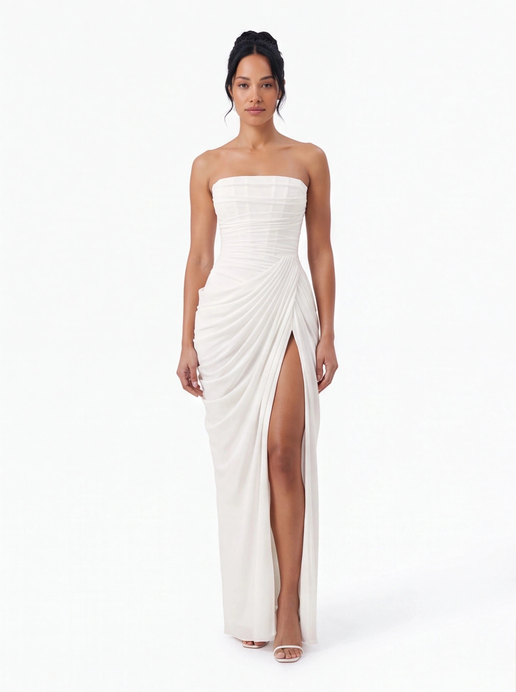 Robe de Soirée Longue Épaule Dénudée Dos Nu Élégante