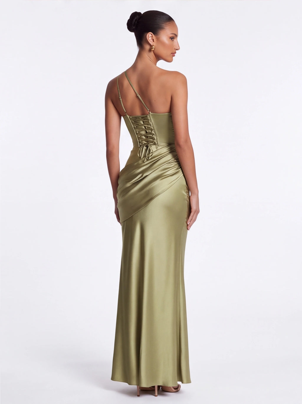Robe de Soirée Sirène Épaule Asymétrique Taille Cintrée