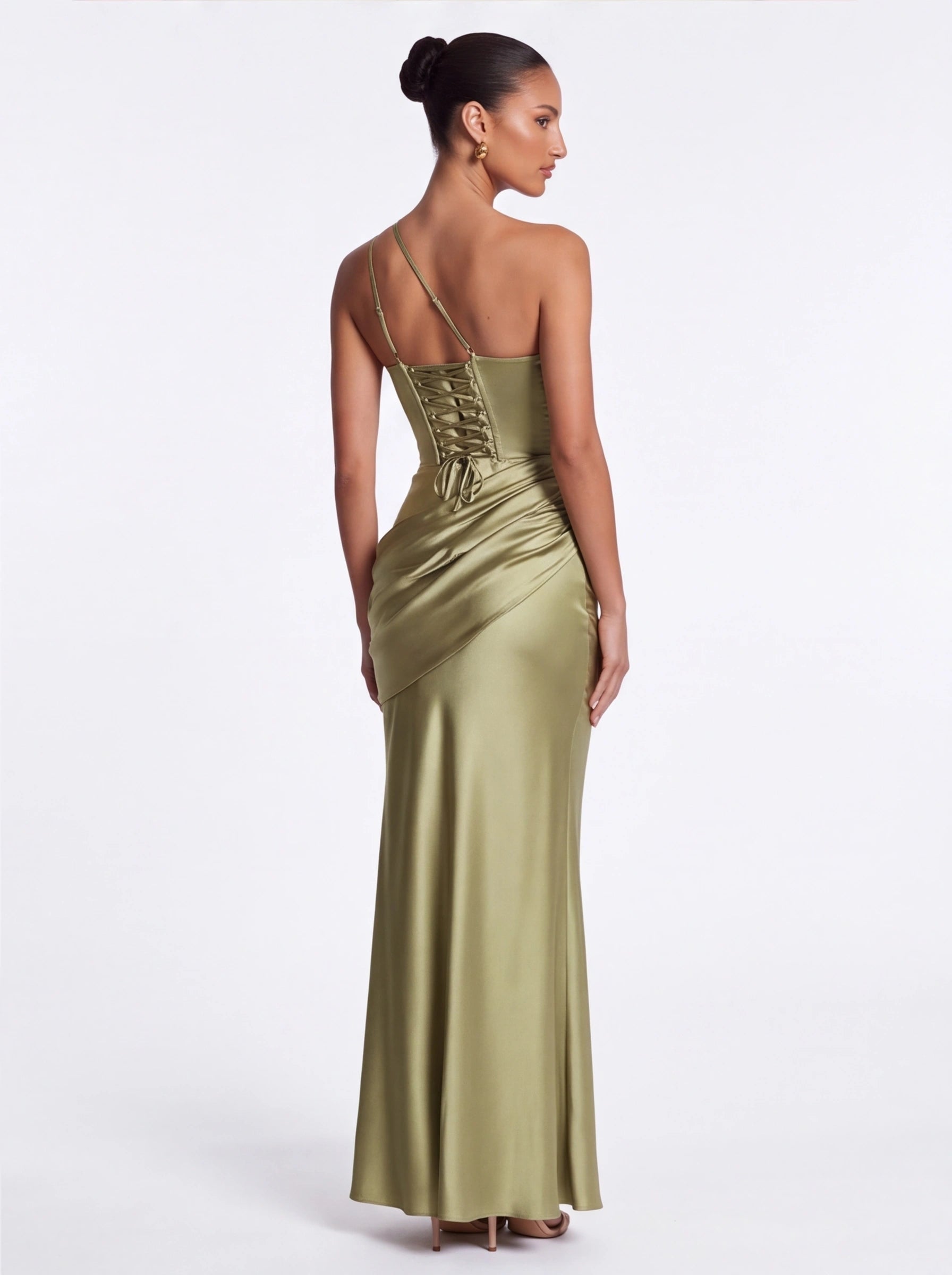 Robe de Soirée Sirène Épaule Asymétrique Taille Cintrée