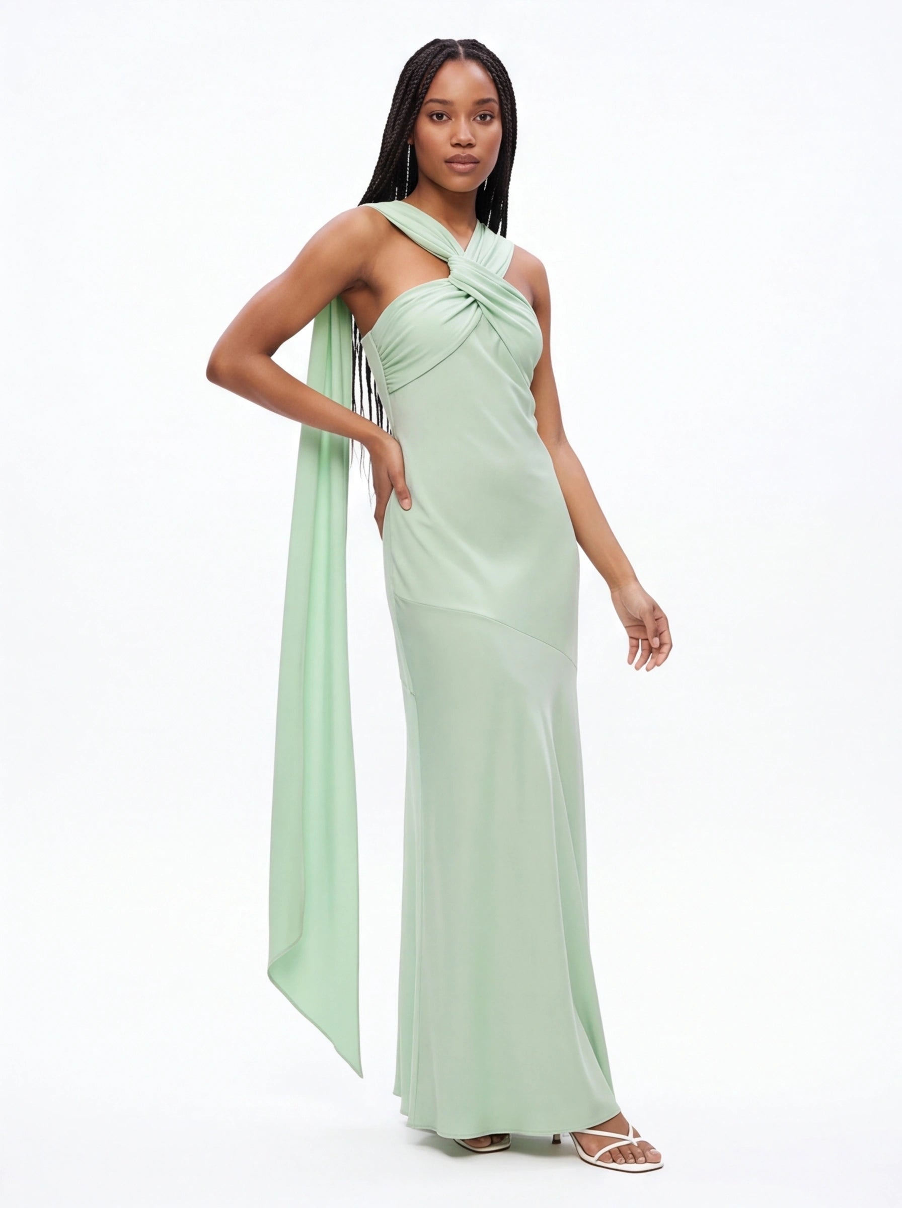 Robe de Soirée Longue Bustier avec Rubans Élégante