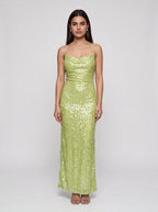 Robe de Soirée Longue Pailletée Dos Nu Élégante