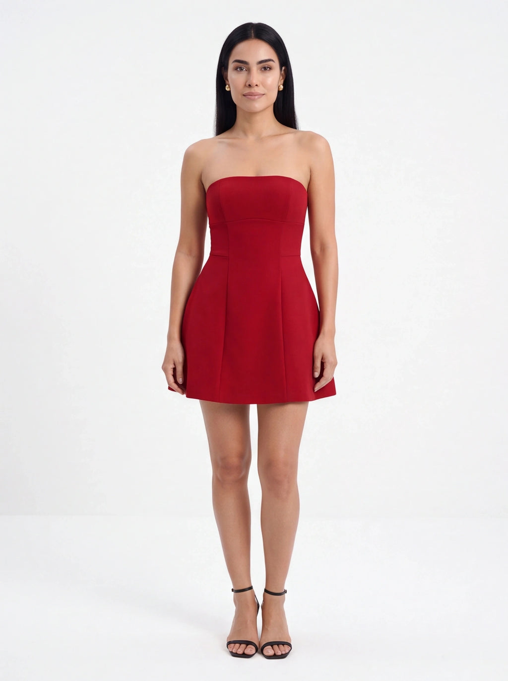 Robe de Soirée Bustier Taille Haute Élégante Femme
