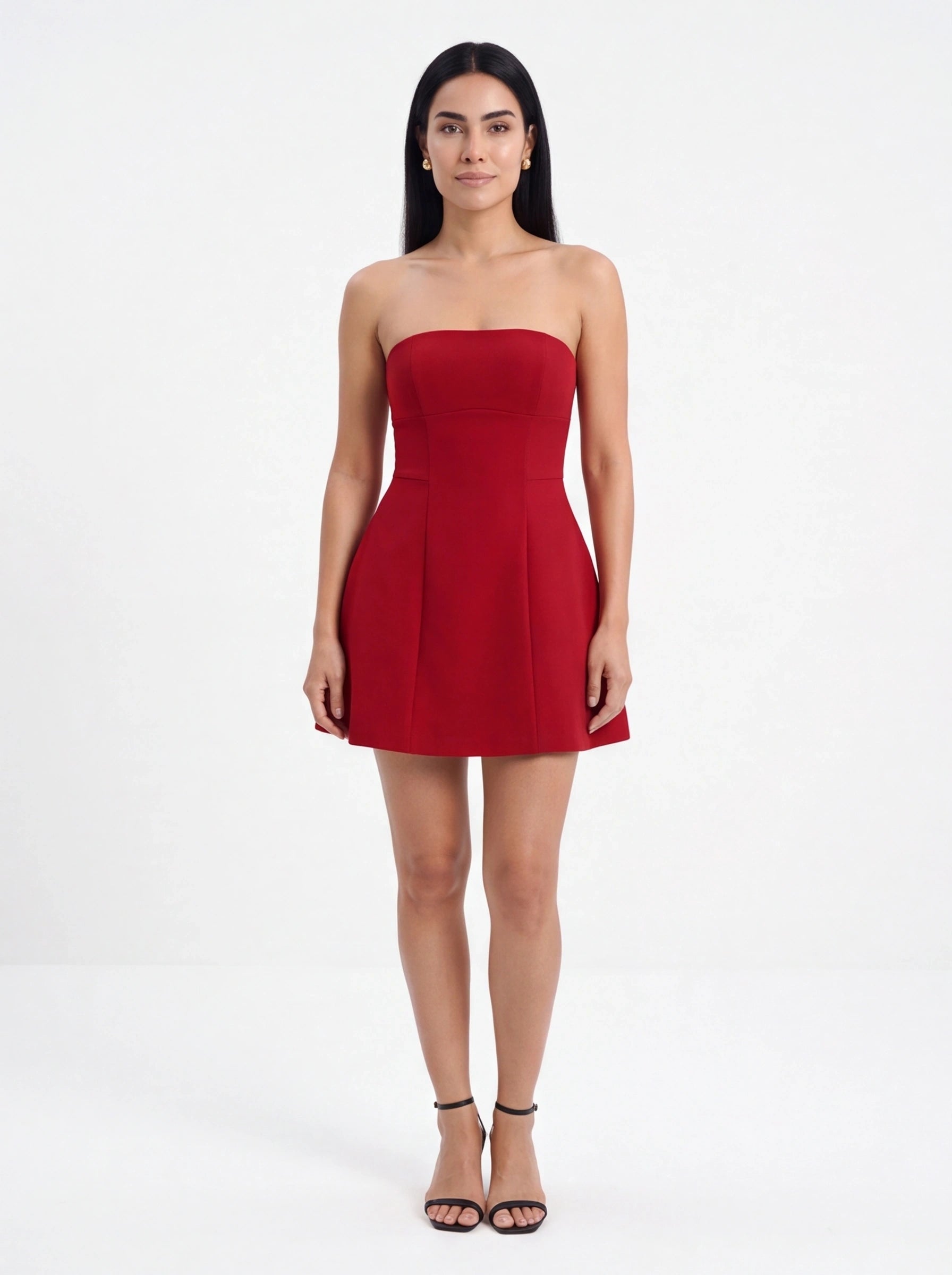 Robe de Soirée Bustier Taille Haute Élégante Femme