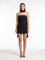 Robe de Soirée Col Licou Ruban Élégante