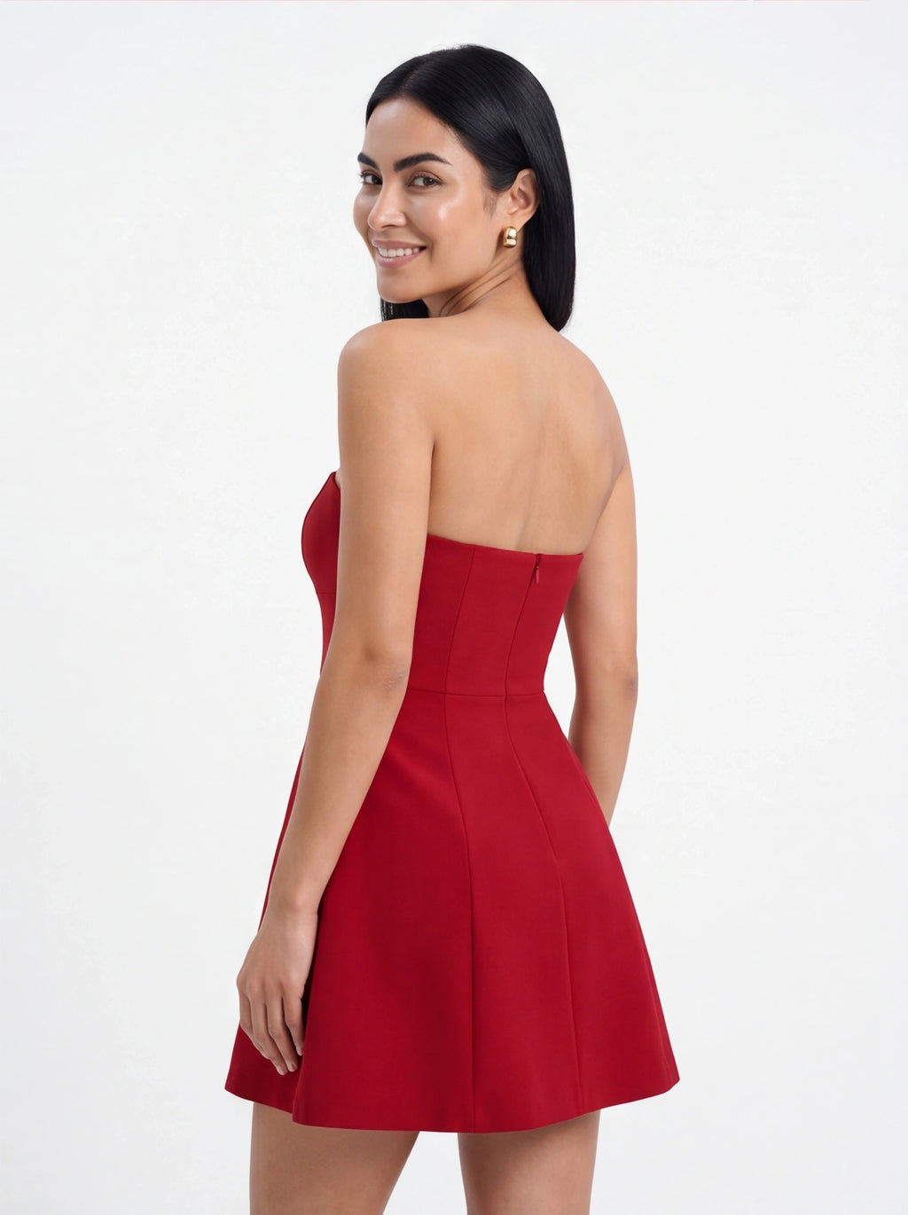 Robe de Soirée Bustier Taille Haute Élégante Femme