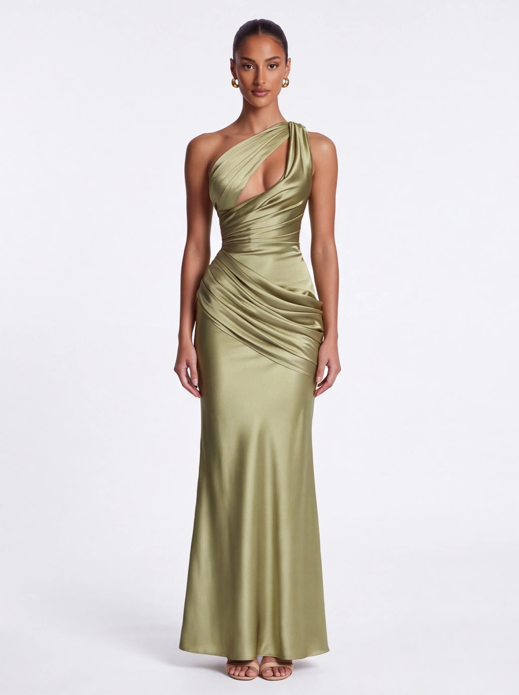 Robe de Soirée Sirène Épaule Asymétrique Taille Cintrée