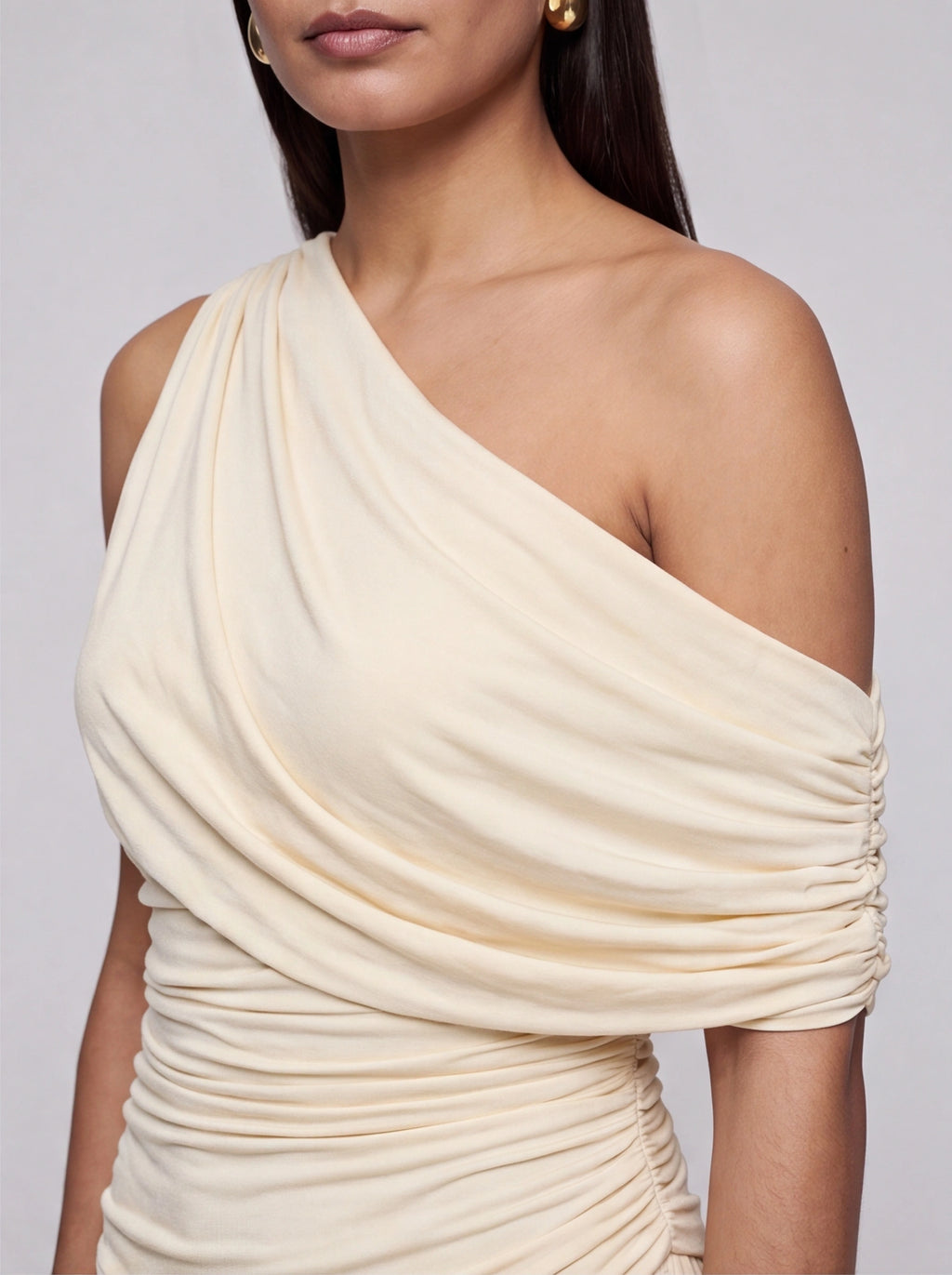 Robe de Soirée Longue Plissée Dos Nu Fendue