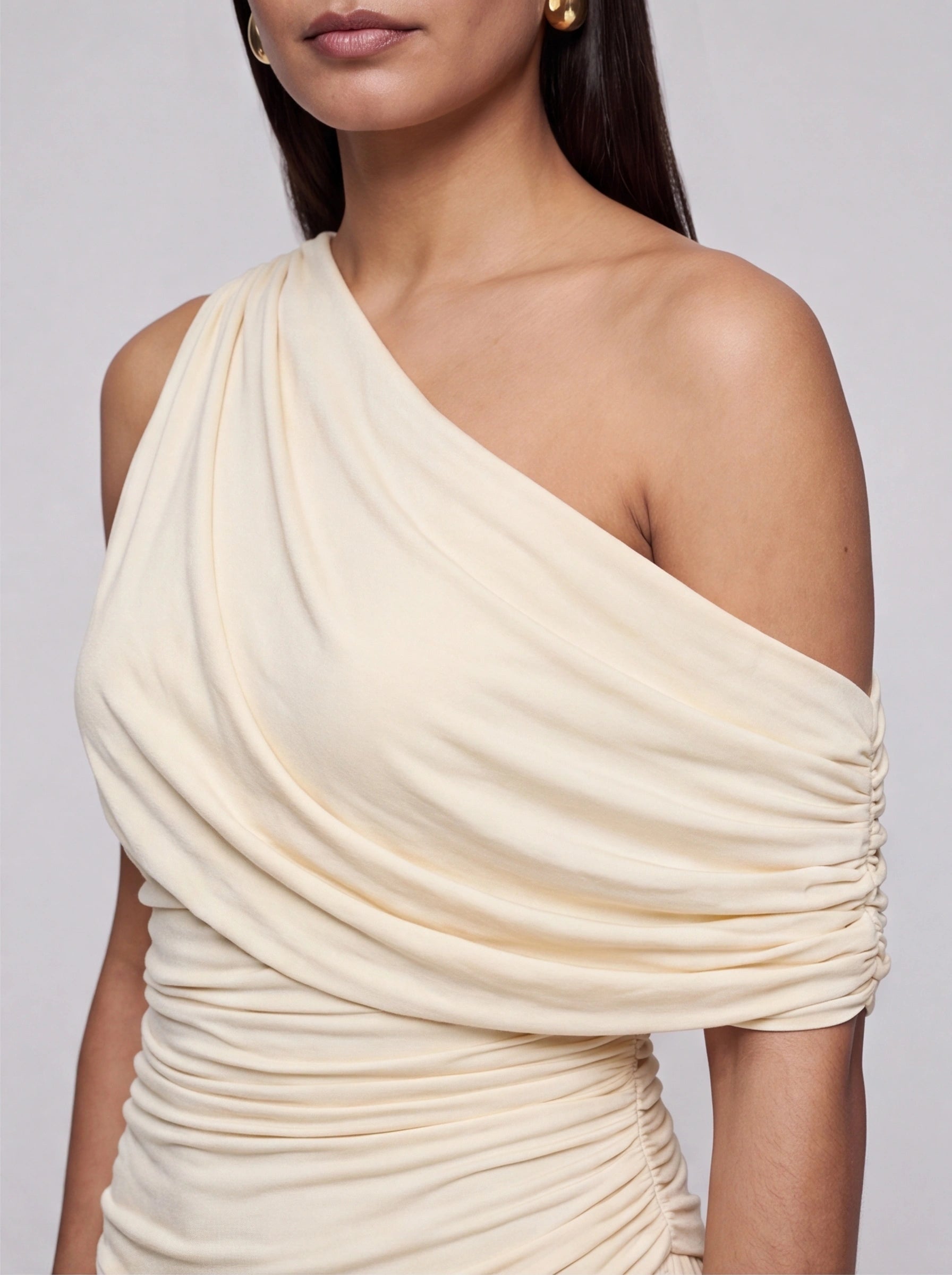 Robe de Soirée Longue Plissée Dos Nu Fendue