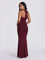 Robe de Soirée Bodycon Col Licou Dos Nu Élégante
