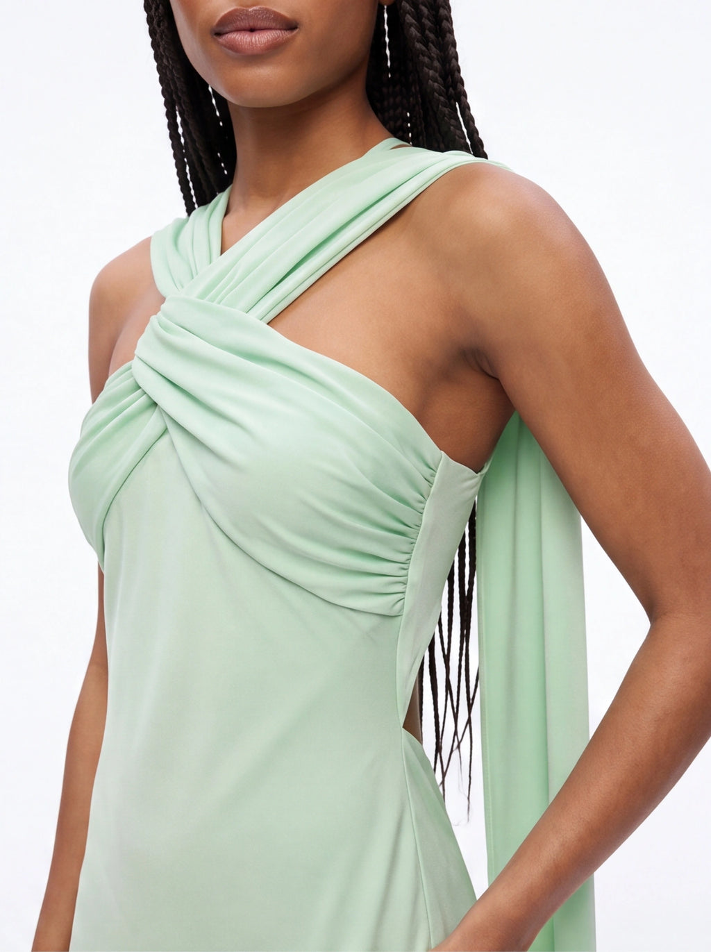 Robe de Soirée Longue Bustier avec Rubans Élégante