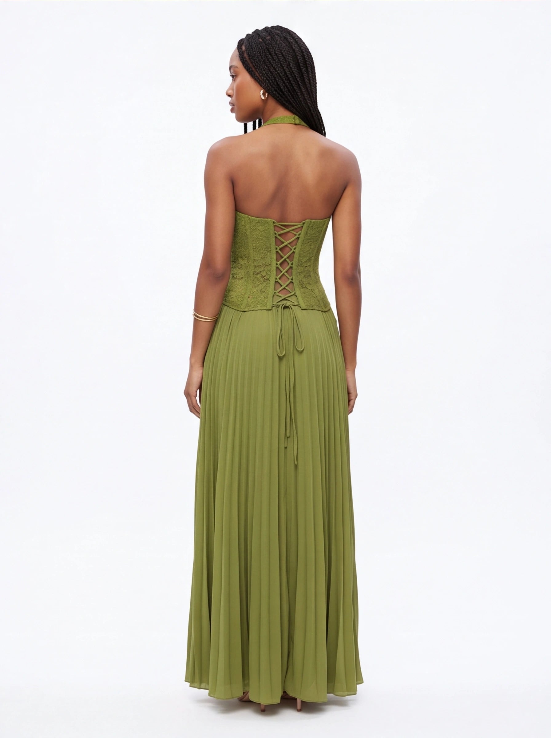 Robe de Soirée Col Licou Chic Élégante Femme