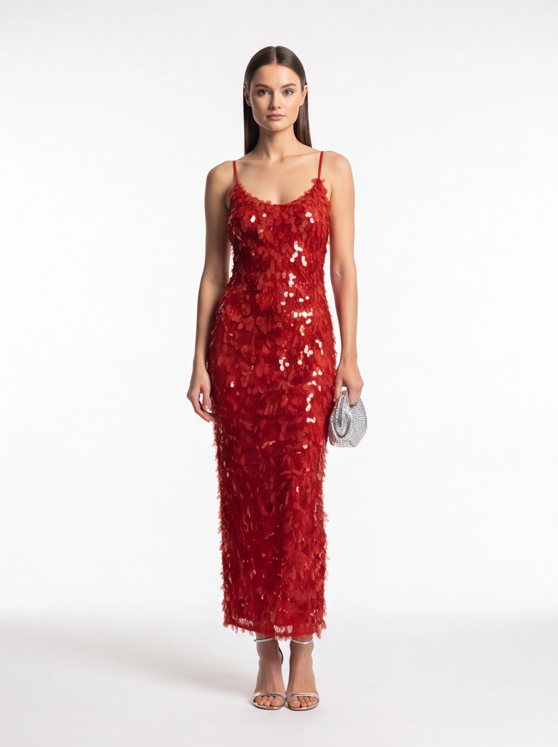 Robe de Soirée Longue Pailletée Dos Nu Élégante