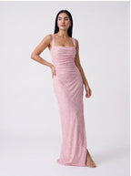 Robe de Soirée Longue Bustier Pailletée Fendue Glamour