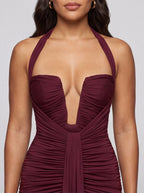 Robe de Soirée Bodycon Col Licou Dos Nu Élégante