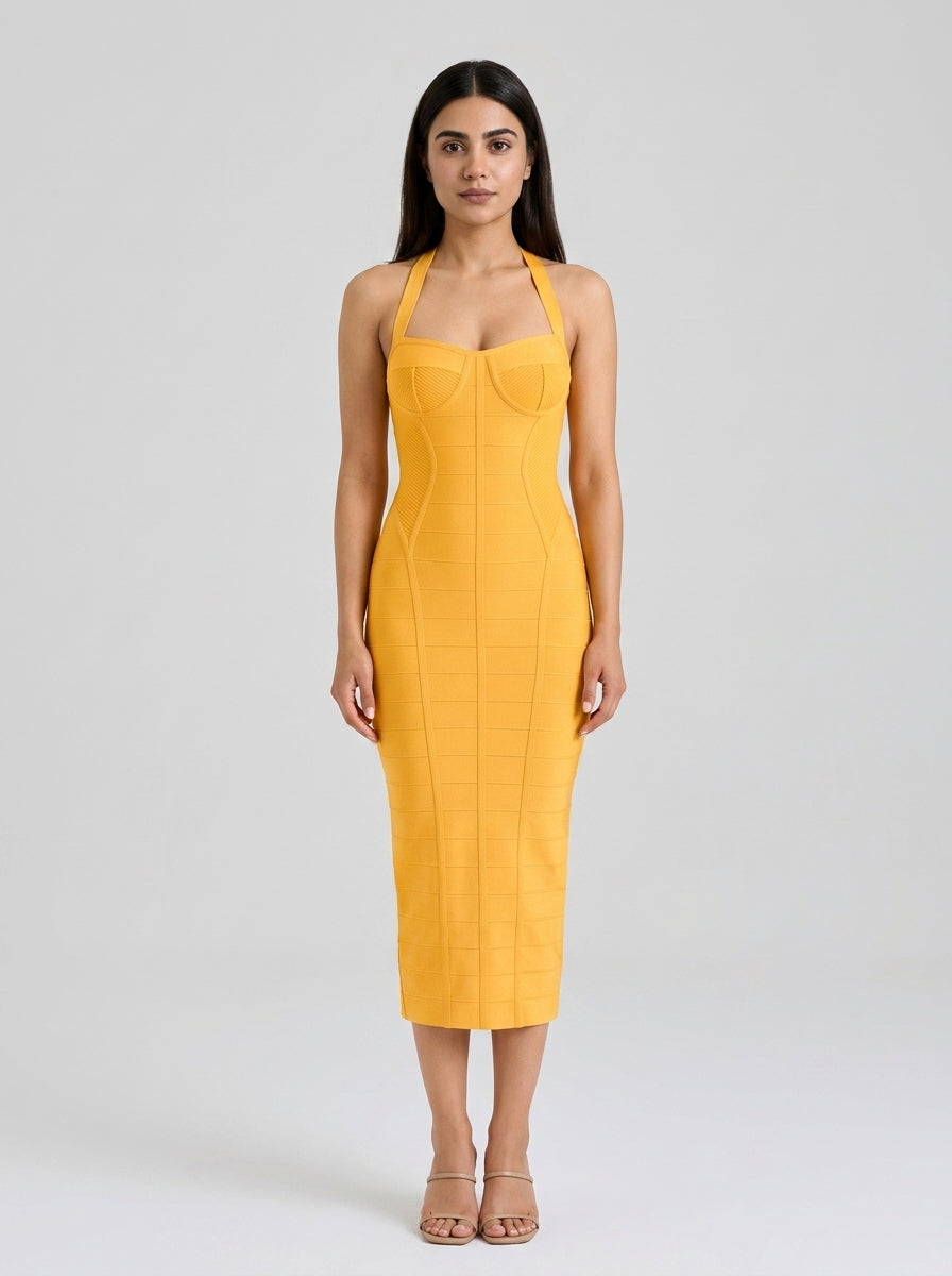 Evening Bandage Dress — On Model - Neutral | Generated by Modelize
