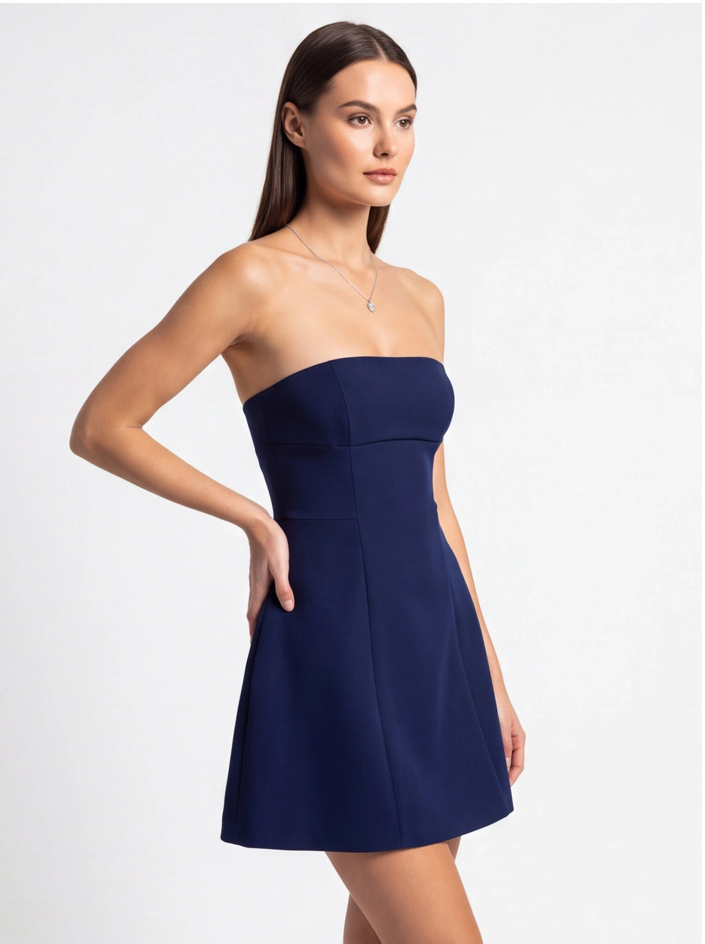 Robe de Soirée Bustier Taille Haute Élégante Femme