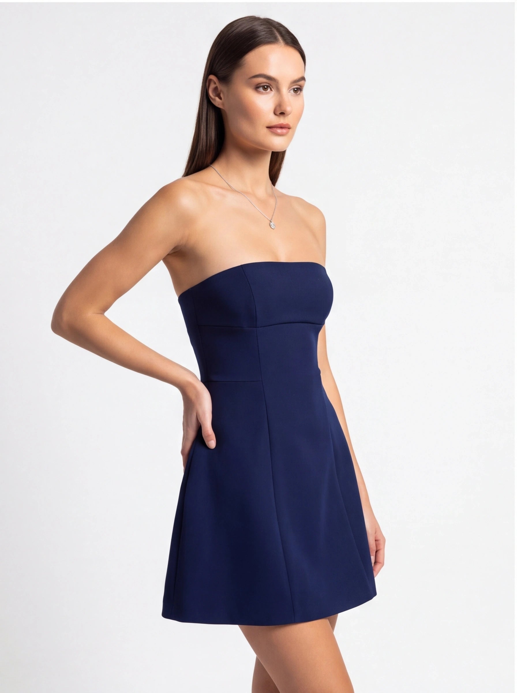 Robe de Soirée Bustier Taille Haute Élégante Femme