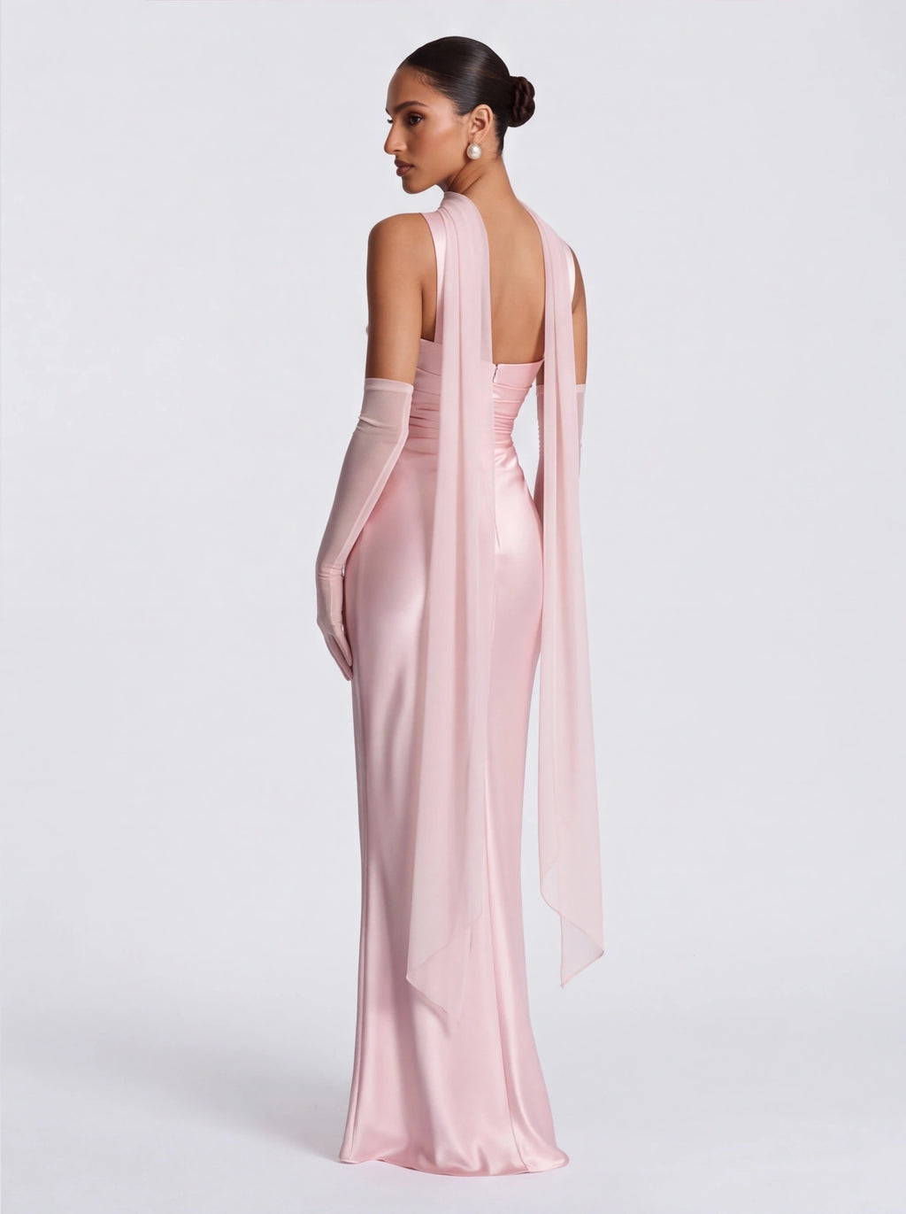 Robe de Soirée Satin Bodycon Bretelles Croisées Élégante