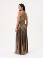 Robe de Soirée Métallique Élégante Longue