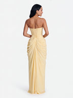 Robe de Soirée Longue Épaule Dénudée Dos Nu Élégante