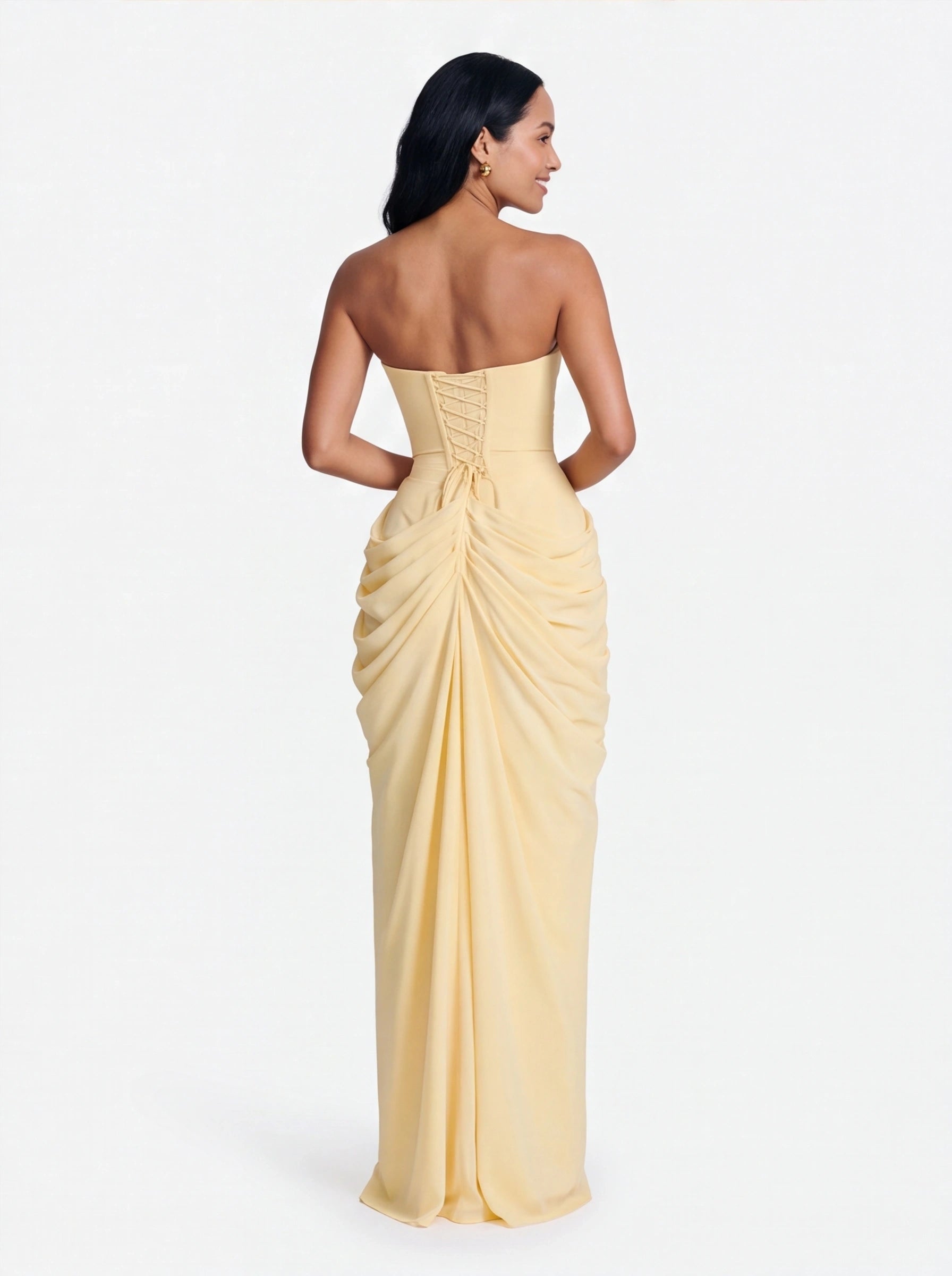 Robe de Soirée Longue Épaule Dénudée Dos Nu Élégante