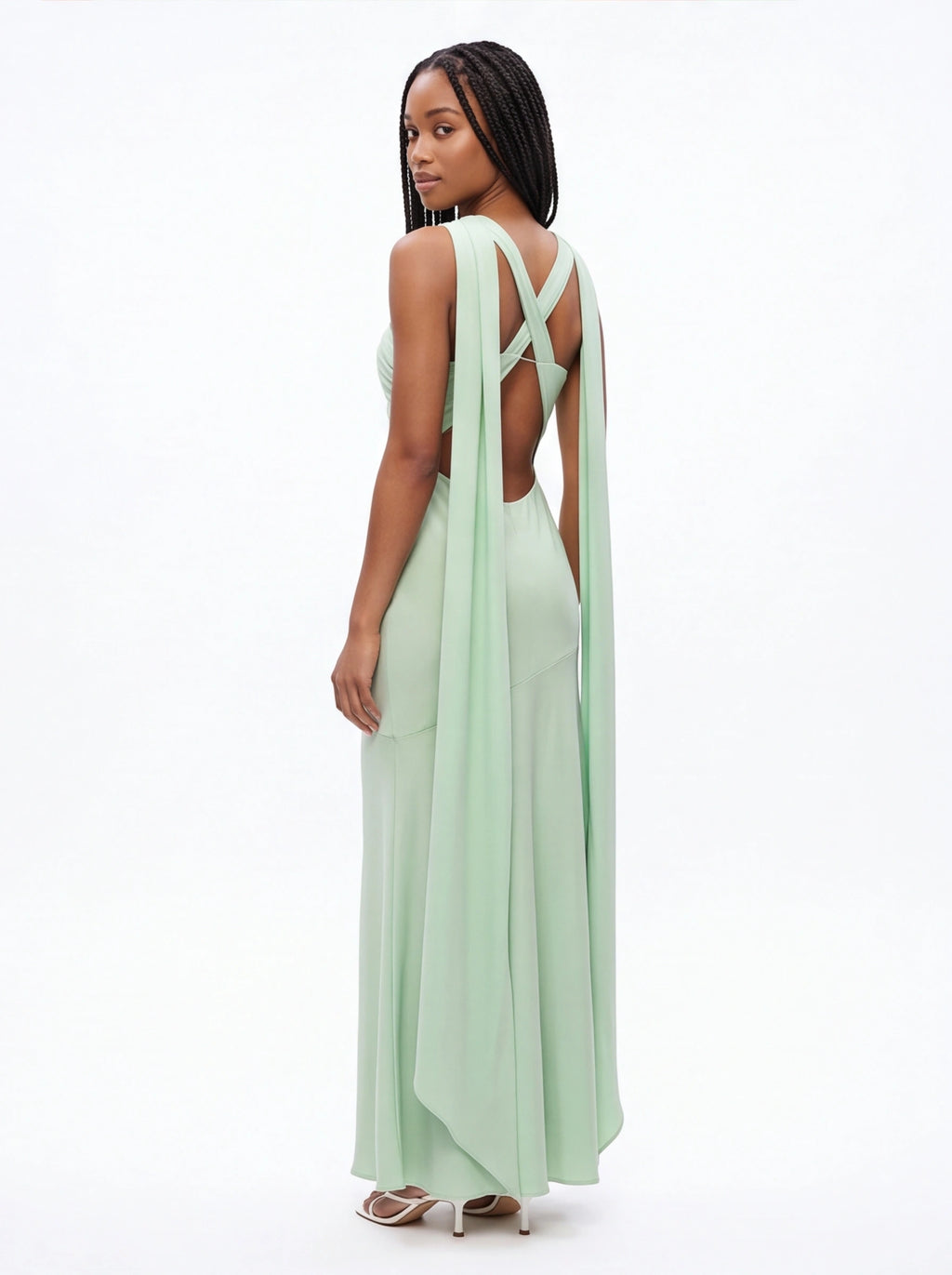 Robe de Soirée Longue Bustier avec Rubans Élégante