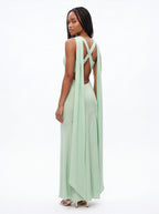 Robe de Soirée Longue Bustier avec Rubans Élégante