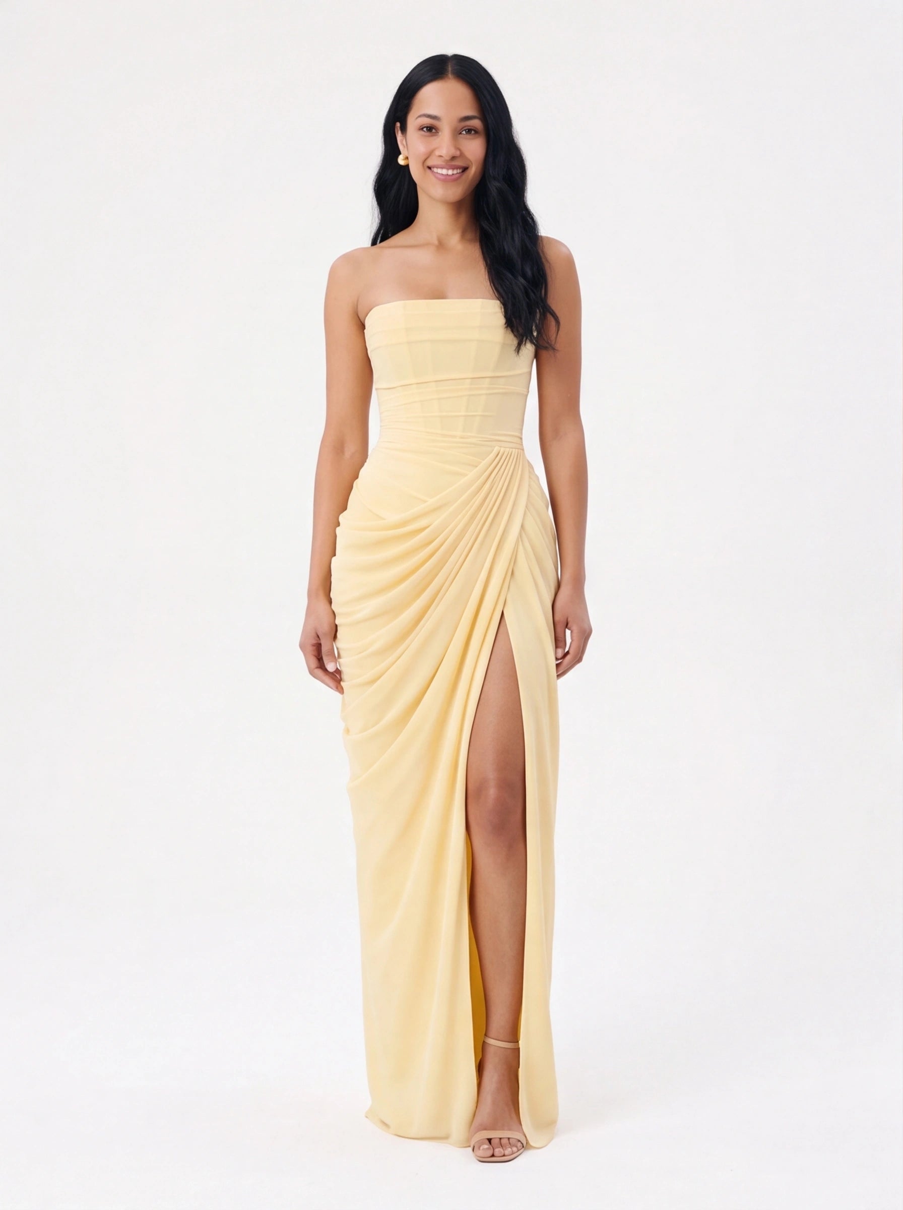 Robe de Soirée Longue Épaule Dénudée Dos Nu Élégante