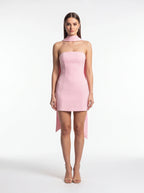 Robe de Soirée Col Licou Ruban Élégante