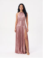 Robe de Soirée Métallique Élégante Longue