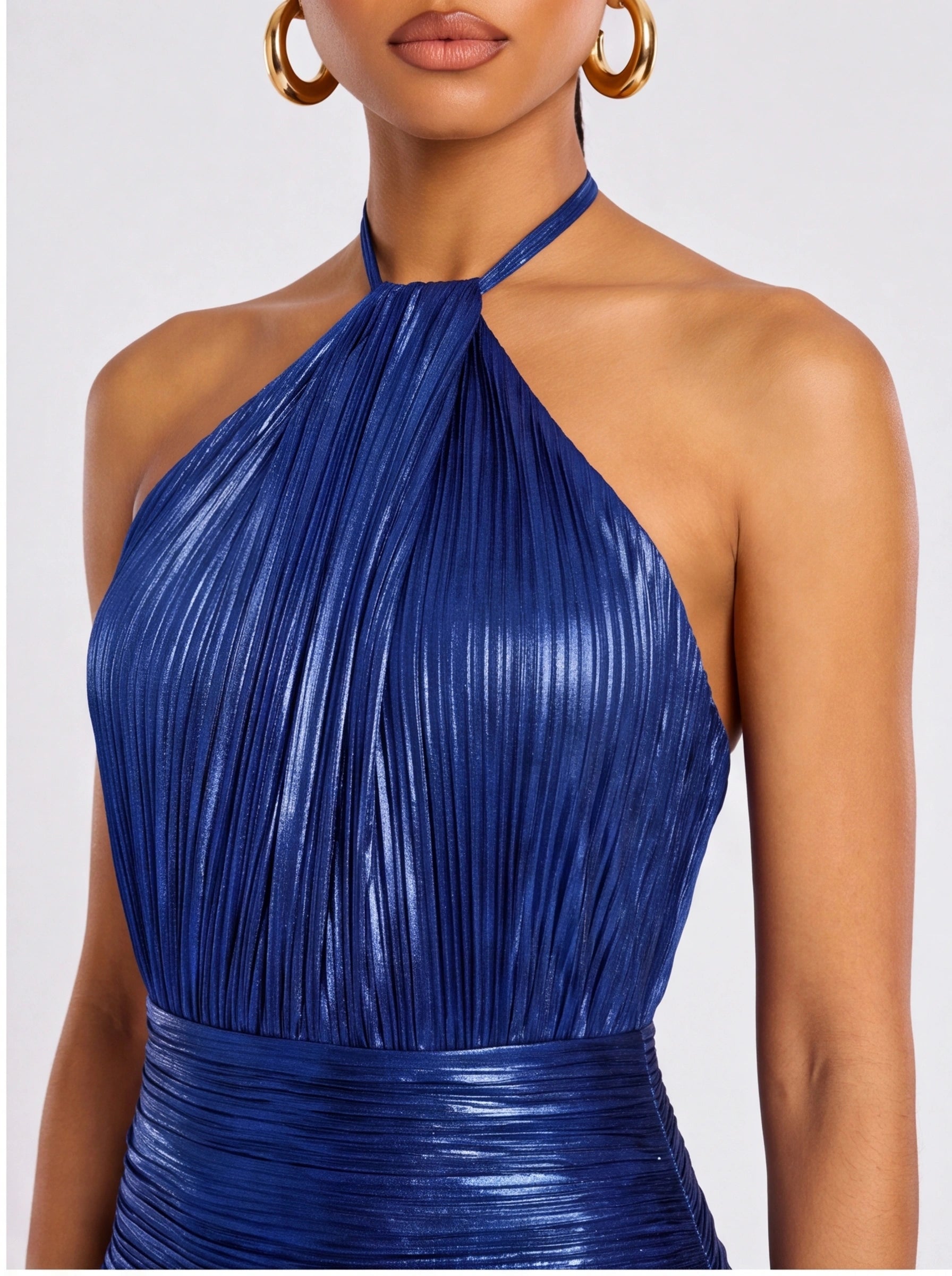Robe de Soirée Métallique Élégante Longue