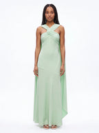 Robe de Soirée Longue Bustier avec Rubans Élégante
