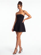 Robe de Soirée Bustier Taille Haute Élégante Femme