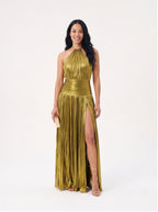 Robe de Soirée Métallique Élégante Longue