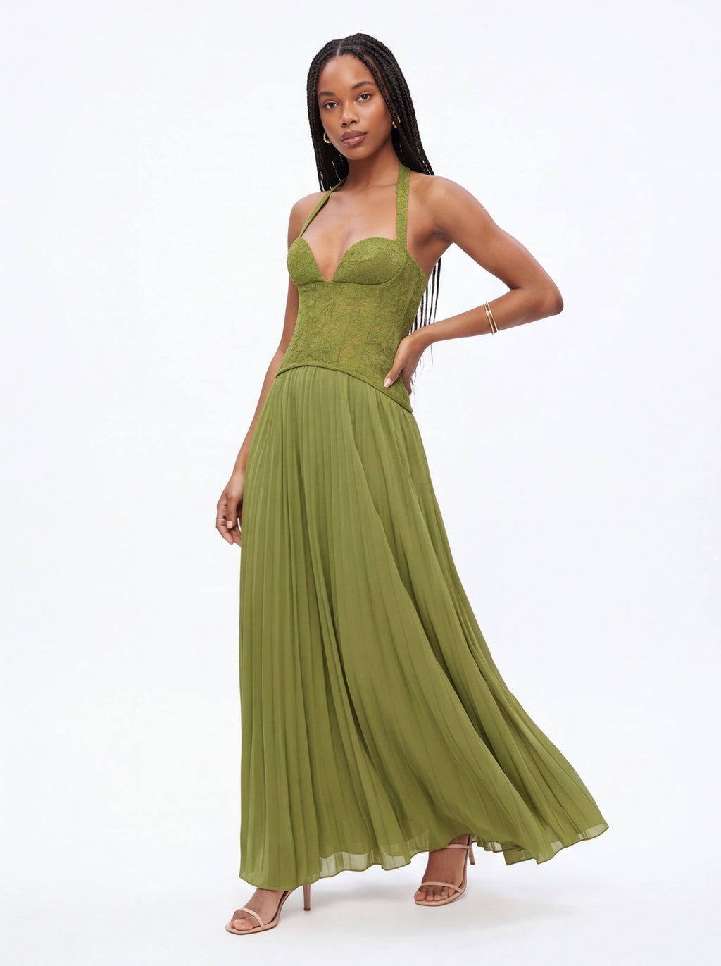 Robe de Soirée Col Licou Chic Élégante Femme