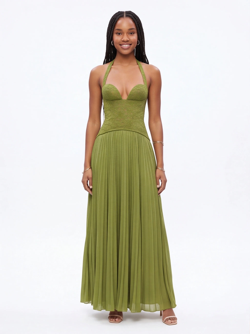 Robe de Soirée Col Licou Chic Élégante Femme