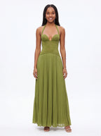 Robe de Soirée Col Licou Chic Élégante Femme