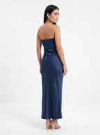 Robe de Soirée Satin Bodycon Dos Nu Chic