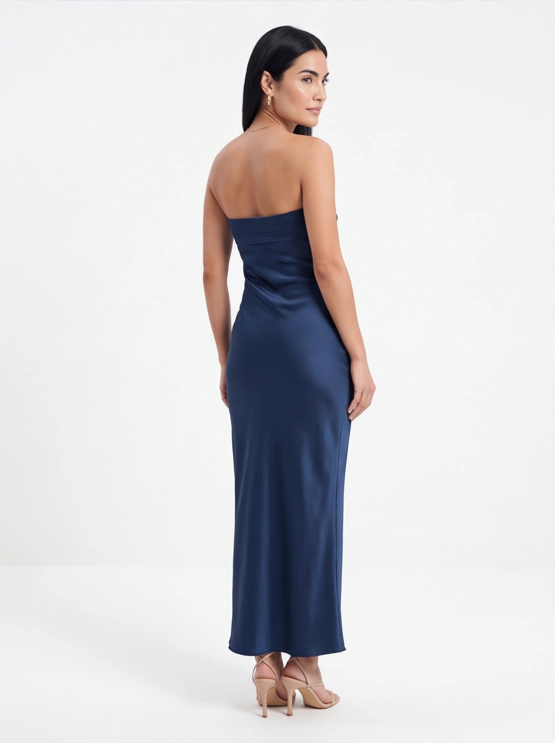 Robe de Soirée Satin Bodycon Dos Nu Chic
