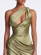 Robe de Soirée Sirène Épaule Asymétrique Taille Cintrée