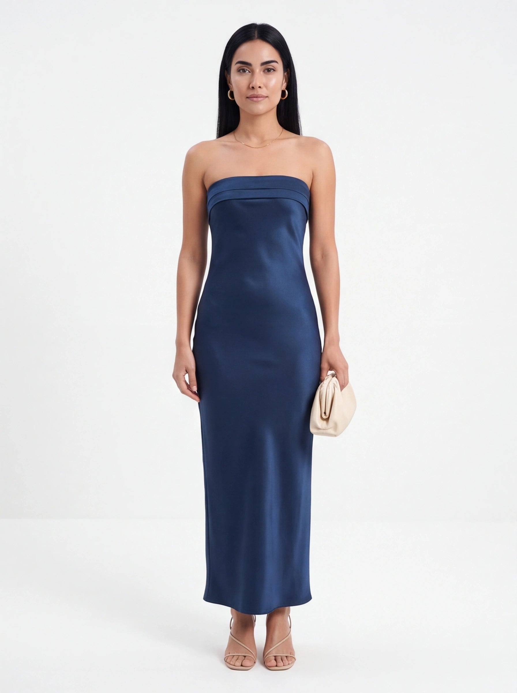Robe de Soirée Satin Bodycon Dos Nu Chic