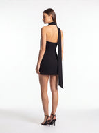 Robe de Soirée Col Licou Ruban Élégante